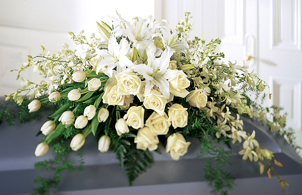 Heavenly White - Casket Spray