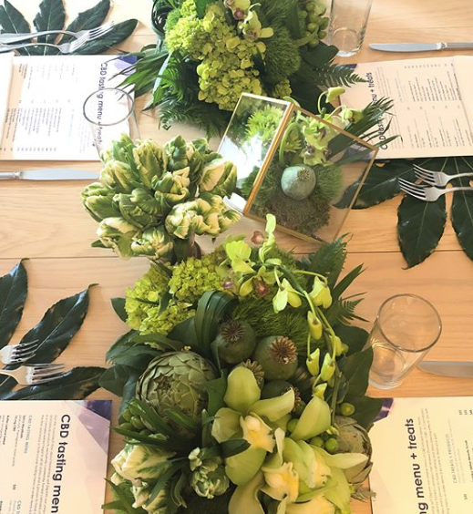 Floral Branded Event Showcase: CBD Tasting Dinner Event + Chef Andrea Drummer