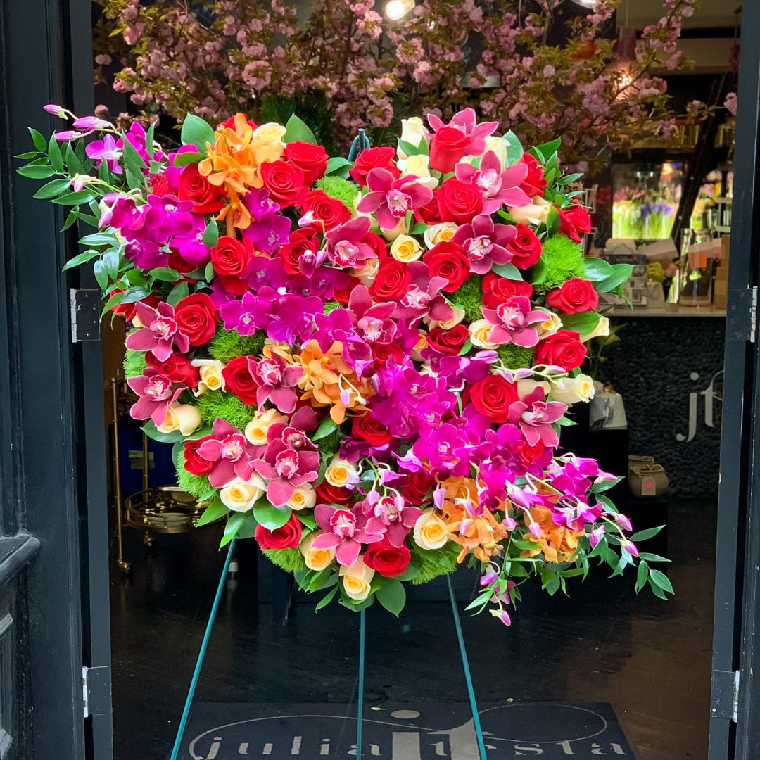 tropical and bright colored standing spray