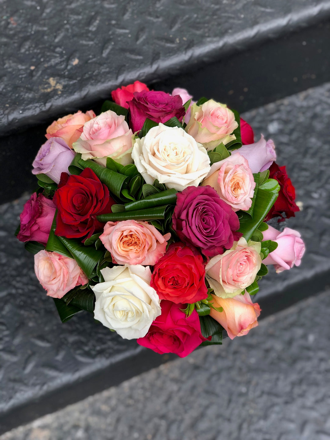 mixed colorful roses
