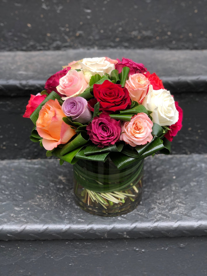 mixed colorful roses