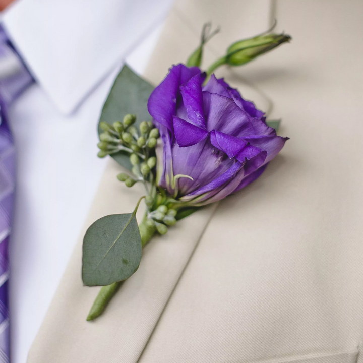 Purple Flower boutonniere