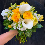 yellow and white flower Bridal Bouquet